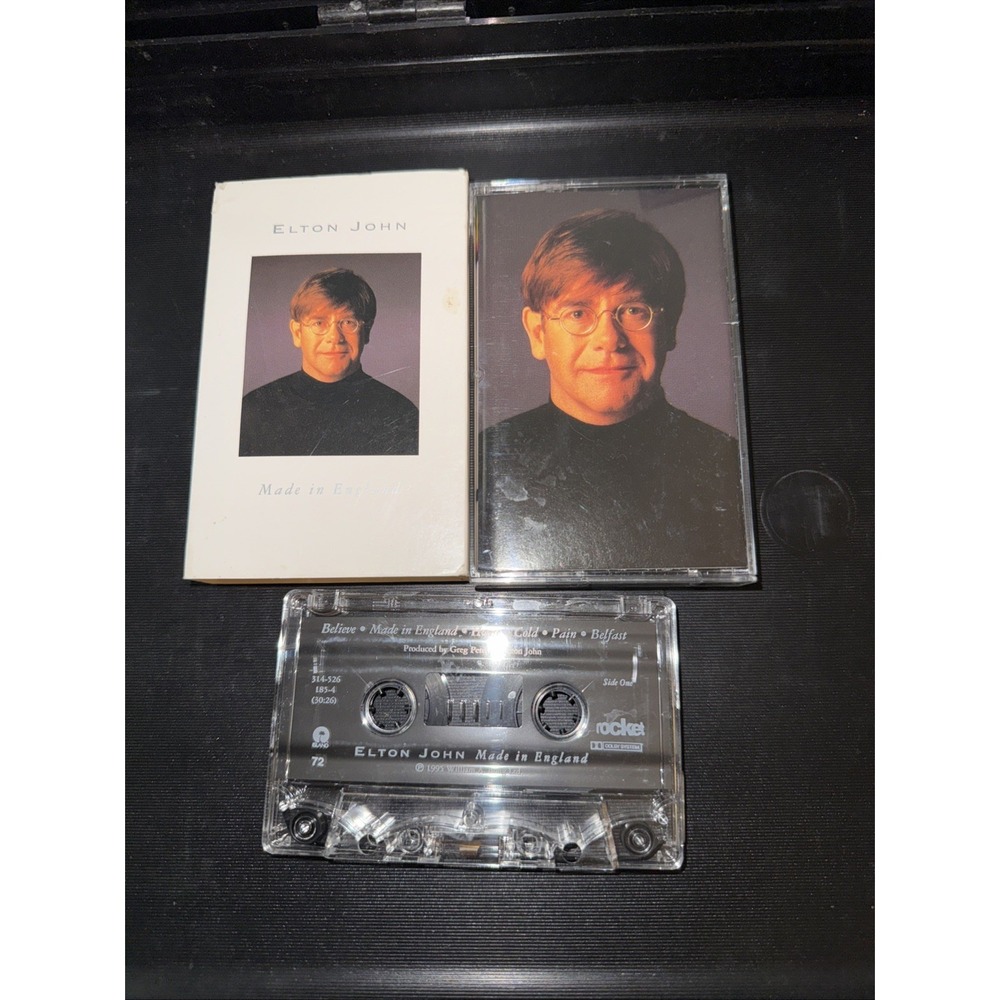 Elton John Cassette Tape Made In England 1995 Rocket Original Case Sleeve Insert
